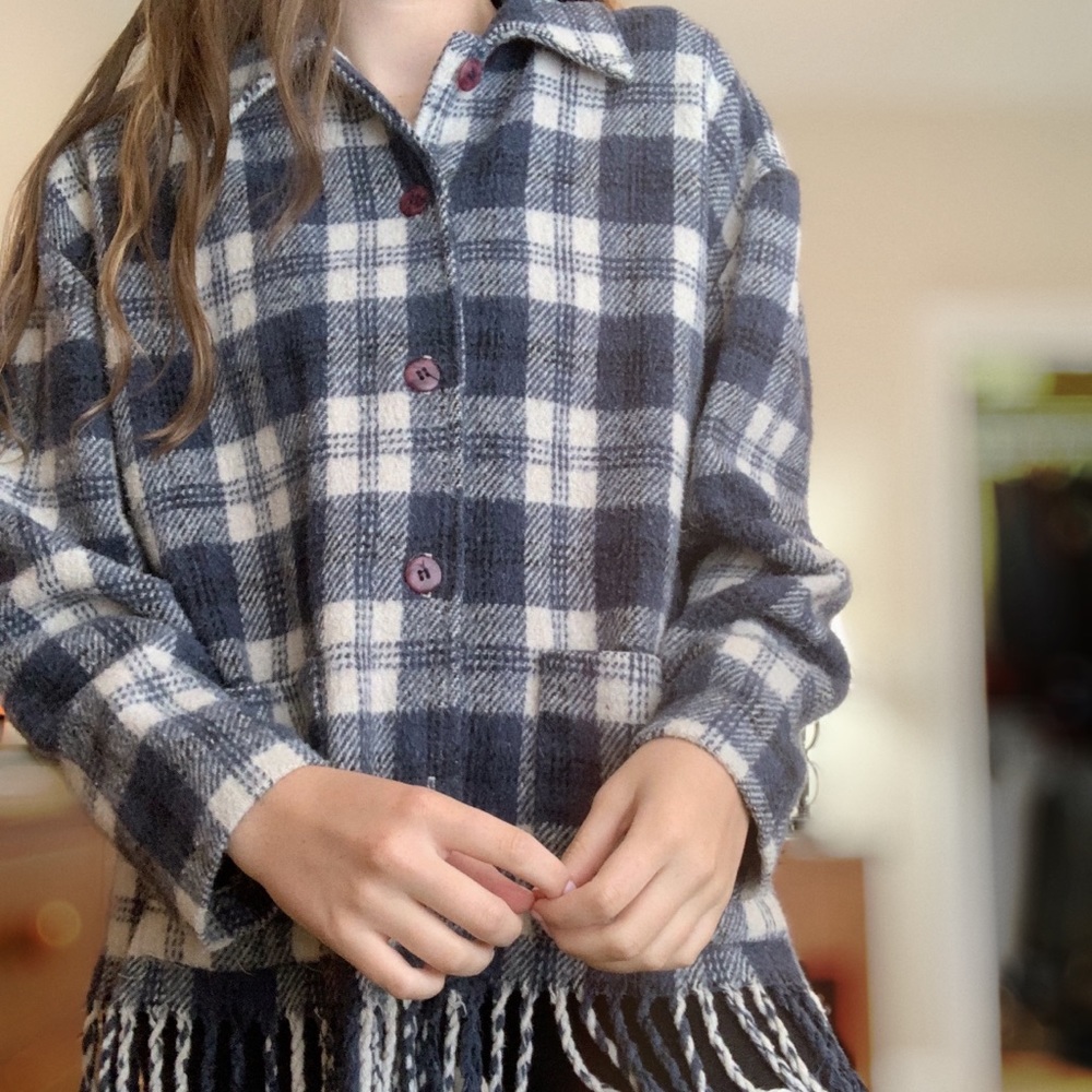 Vintage Plaid Blanket Jacket